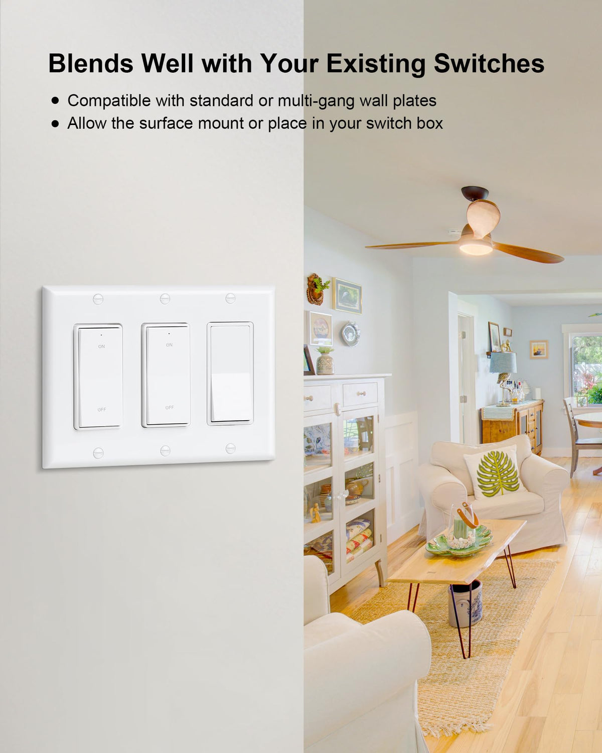 TREEWELL Wireless Receiver compact size fits tight spaces like a junction box.