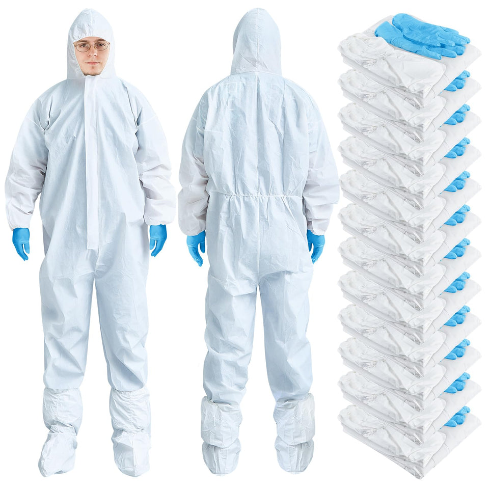 TrelaCo hazmat kit with hooded full-body coverall for XXL protection