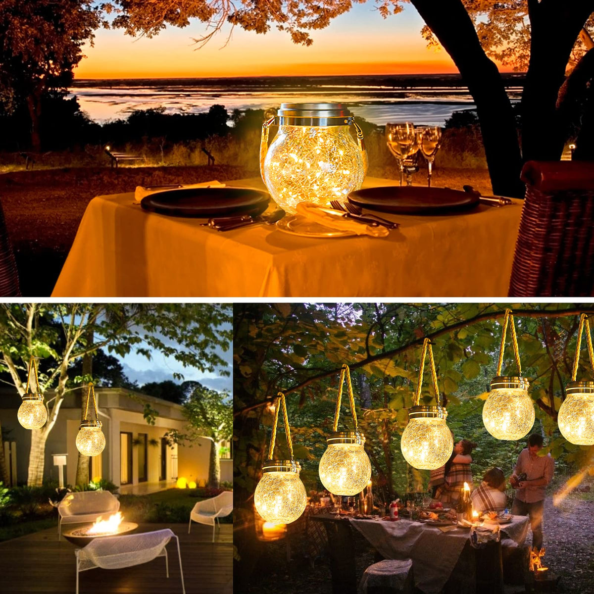 Tremdwoto outdoor decor lantern floats on garden walls or trees.