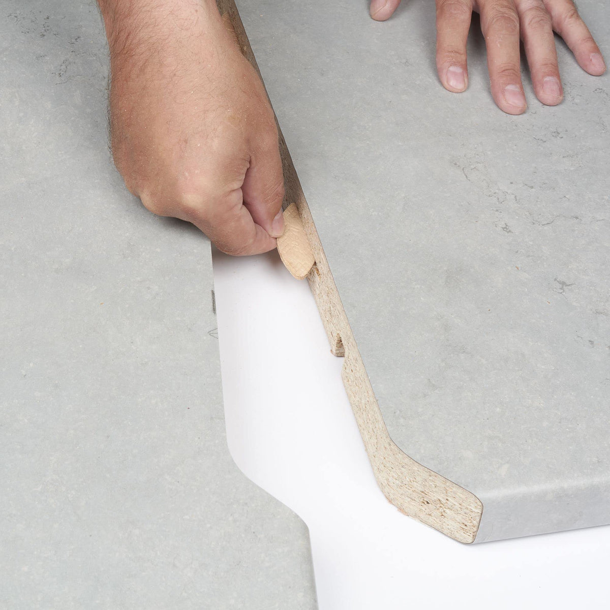 TREND Beechwood biscuit die-cut close-up showing smooth edges