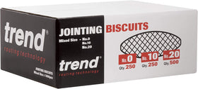 TREND Beechwood biscuit No.10 pack front for mid-size joints in furniture framing