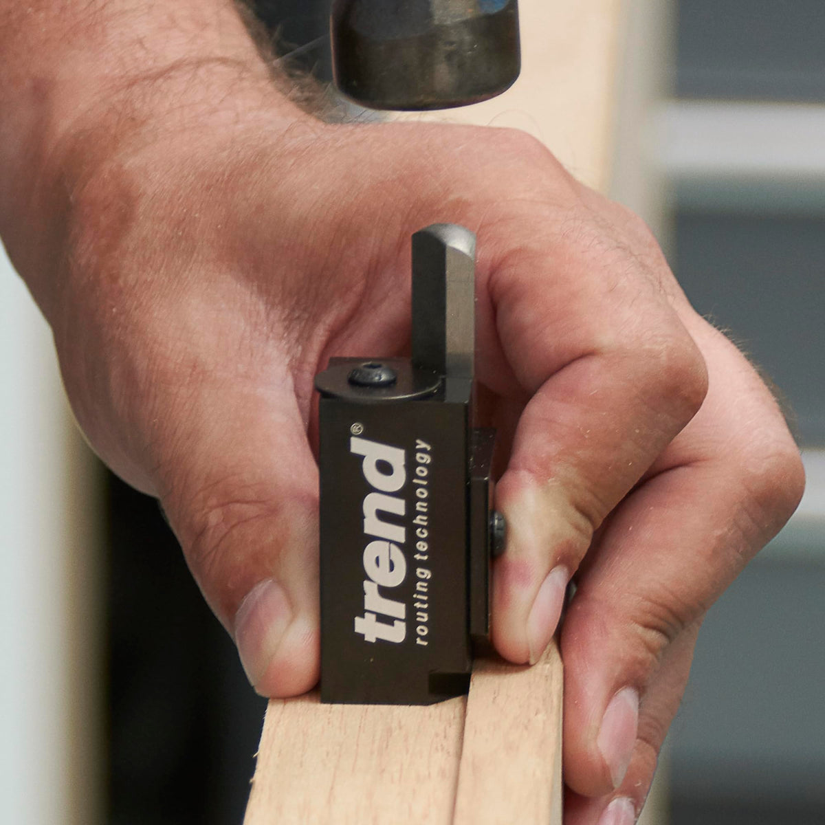 TREND hinge recess squaring consistent-cuts shows uniform corners across multiple recesses.