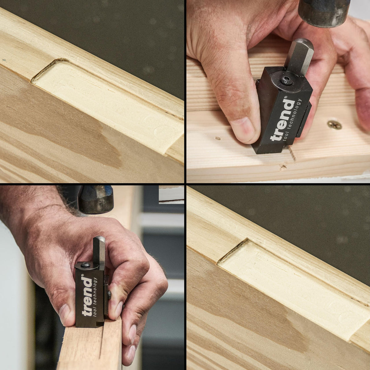 TREND hinge recess squaring spring-loaded highlights controlled, repeatable cuts.