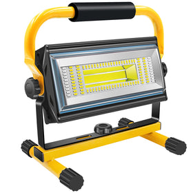 Tresda 100W COB rechargeable work light with wide beam for versatile coverage.