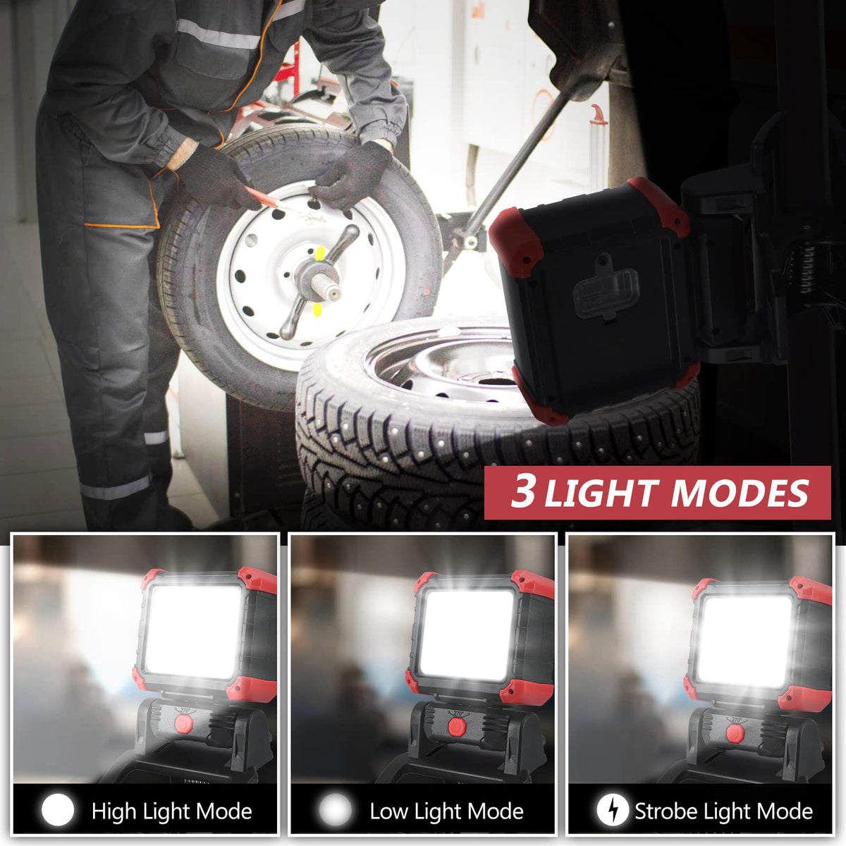 Tresda 2-pack LED work light for two work areas or outdoor tasks