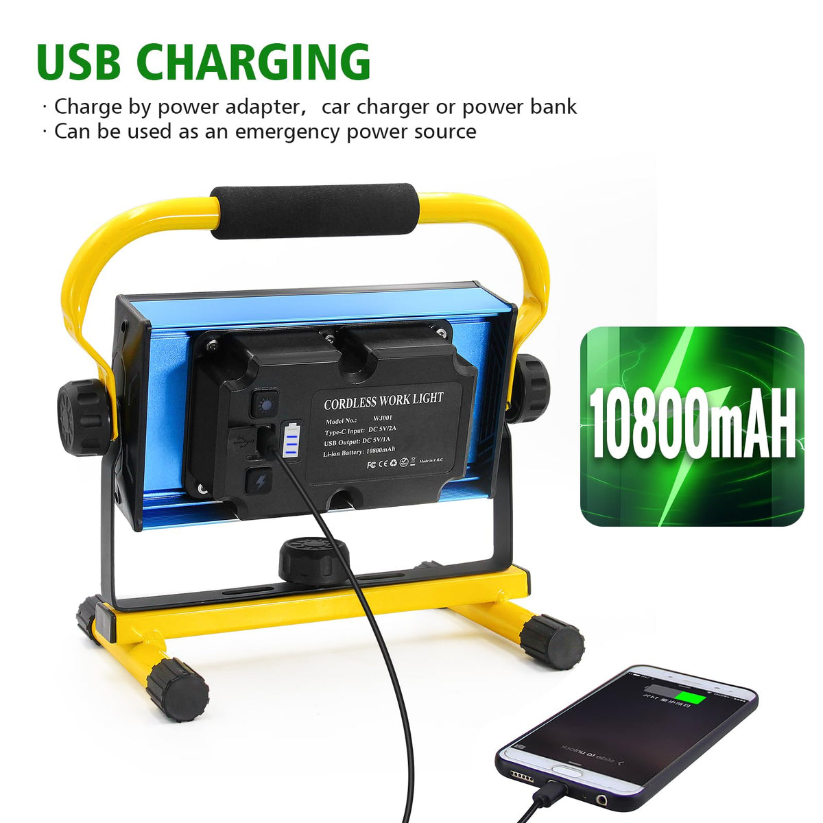 Tresda 10800mAh non-removable built-in battery for long sessions.