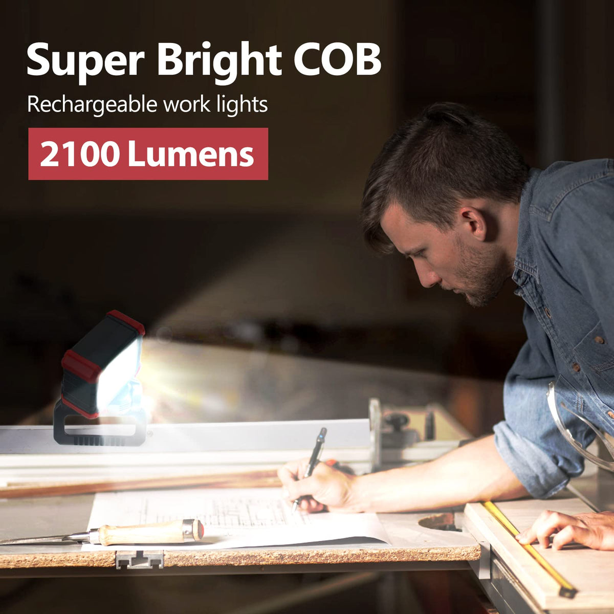 Tresda work light with adjustable head for flexible task lighting in tight spaces