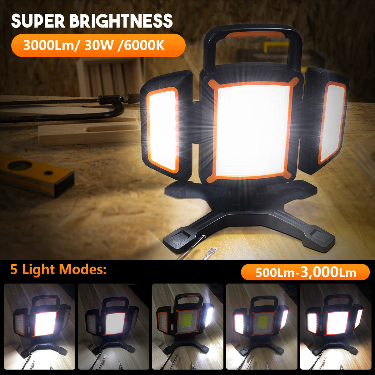 Tresda light features magnet base and screw hole for secure setups.
