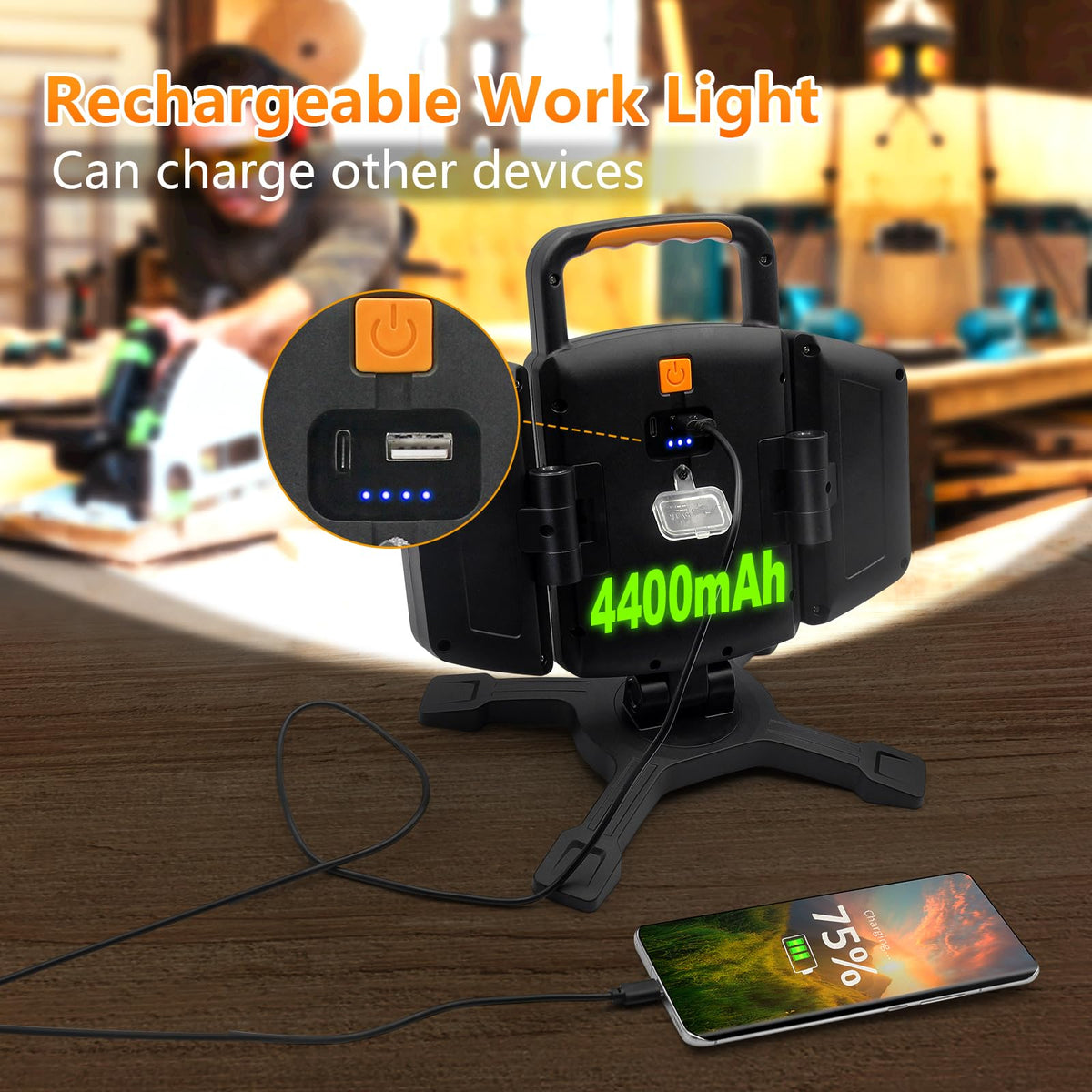Tresda light offers four modes and automatic off for efficient use.