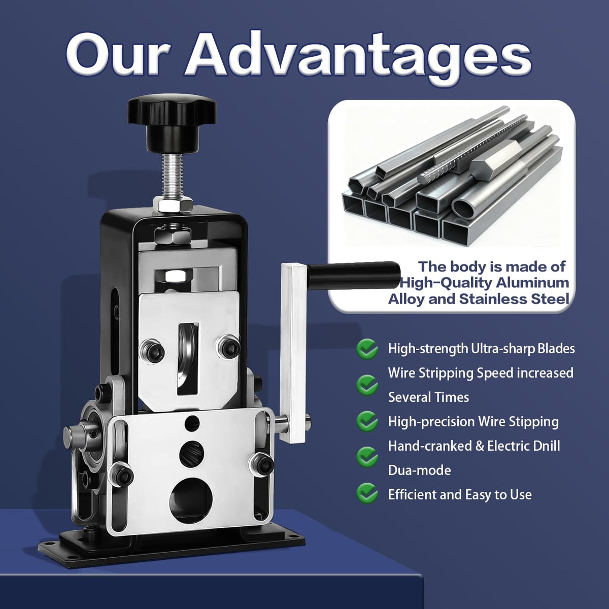 TreVark wire stripper blade-change feature enabling quick maintenance