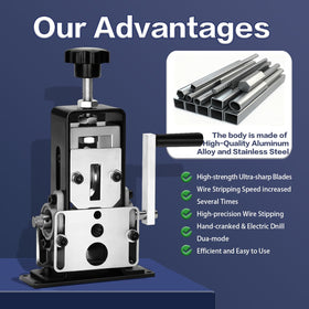 TreVark wire stripper blade-change feature enabling quick maintenance