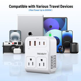 Trevolty universal compatibility covers 230+ countries for international travel.