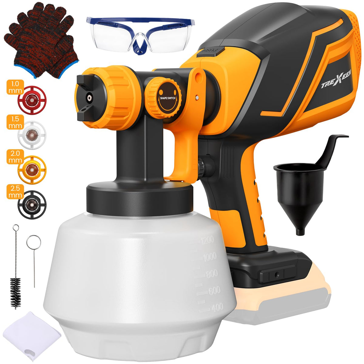 TREXEEN cordless sprayer with 1200ml tank for wide-area coverage