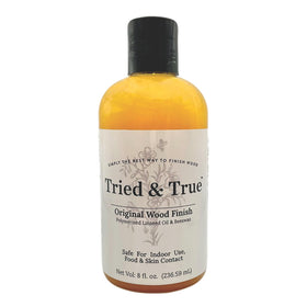 Tried & True Original Wood Finish 8 oz bottle pour for smooth, controlled application.