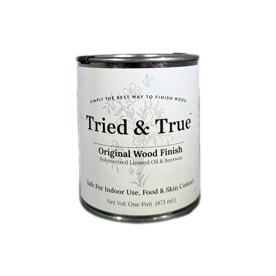 Tried & True Original Wood Finish bottle-pour shows even coverage for projects
