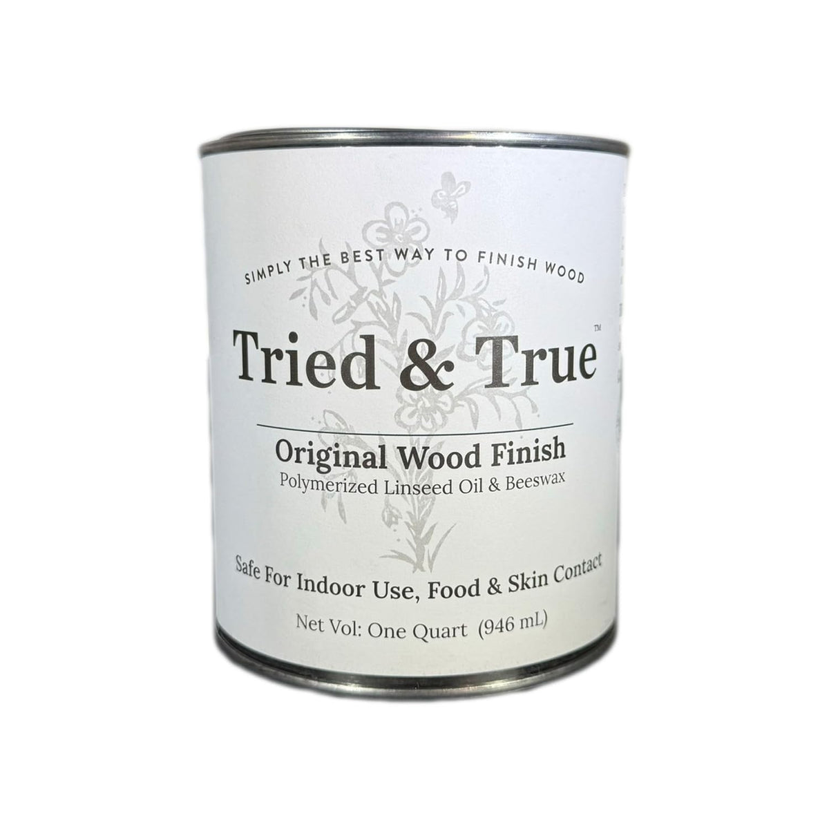 Tried & True Original Wood Finish bottle with pour spout for easy indoor use.