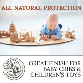 Tried & True Original Wood Finish being applied with cloth for a smooth, even coat.