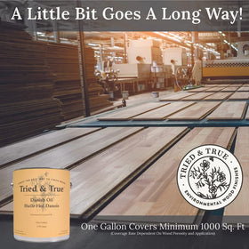 Tried & True Original Wood Finish on a cutting board shows safe, food-contact friendly coating.