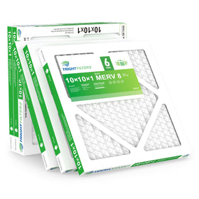 TRIGHTFILTERS 10x10x1 filter pack ready for convenient replacement in HVAC systems.