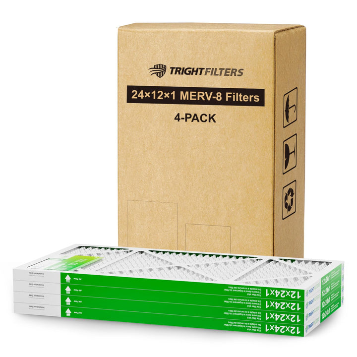 TRIGHTFILTERS 12x24x1 air filter pack ready for HVAC replacement and installation
