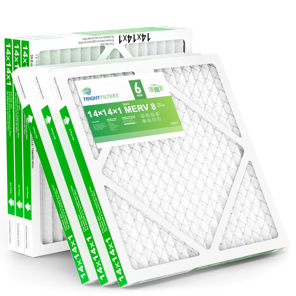 TRIGHTFILTERS 14x14x1 air filter pack for HVAC improves filtration efficiency