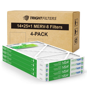 TRIGHTFILTERS 14x25x1 air filter pack front view shows durable construction for steady filtration