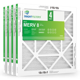 TRIGHTFILTERS 18x18x1 air filter pack front view for steady airflow