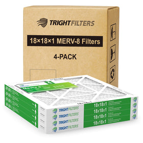 TRIGHTFILTERS four-pack ready for quick replacement in HVAC