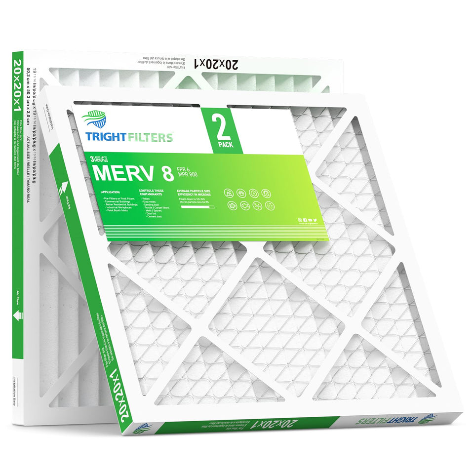 TRIGHTFILTERS 20x20x1 air filter pack ready for HVAC systems