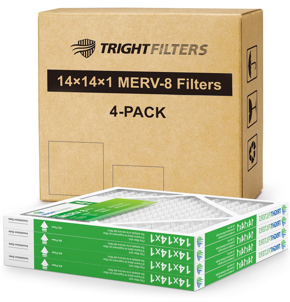 TRIGHTFILTERS air filter pack 14x14x1 showing sturdy build for durable filtration.
