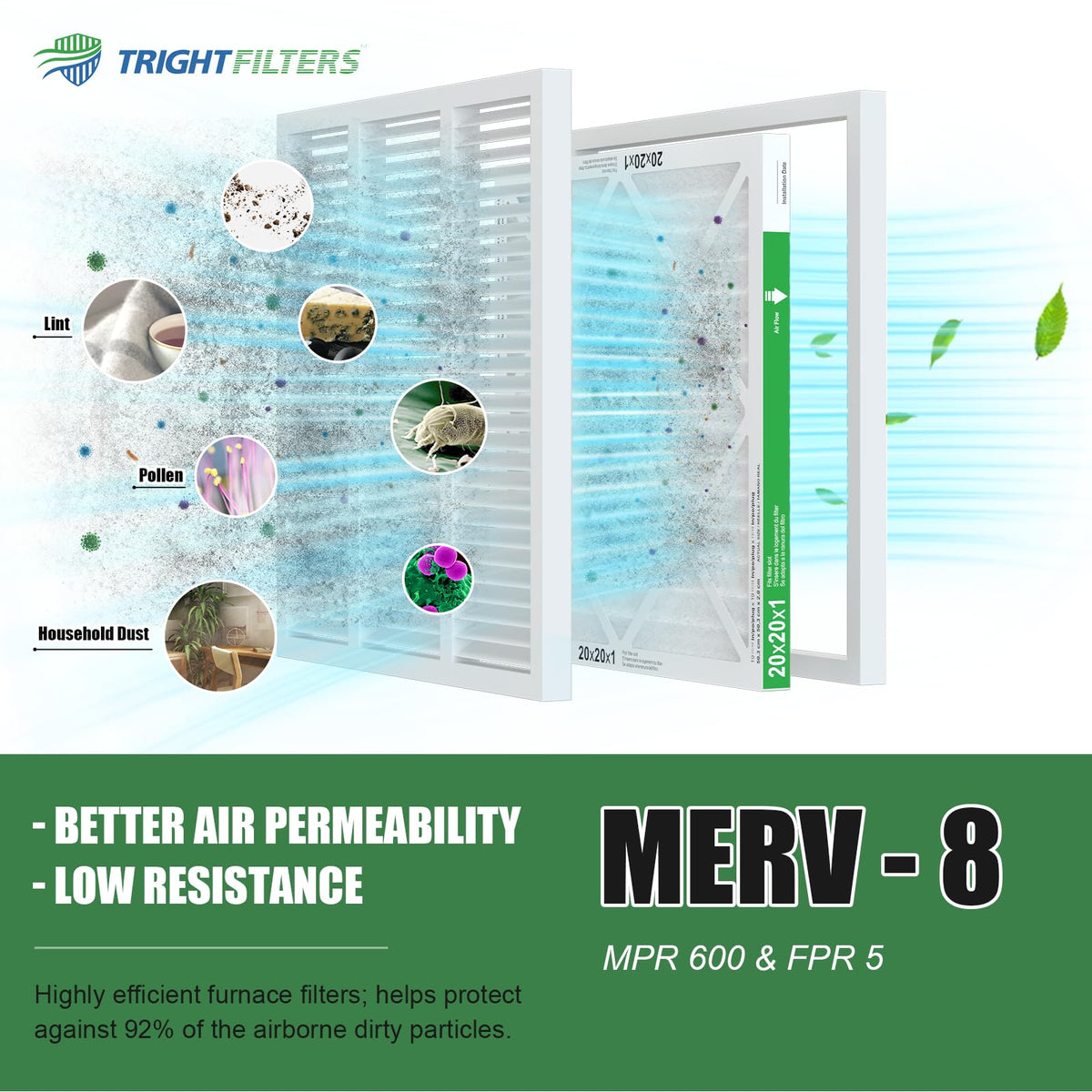 TRIGHTFILTERS captures tiny particles, improving air quality