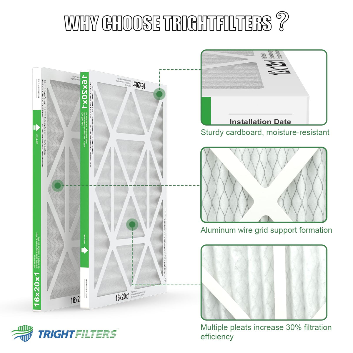 TRIGHTFILTERS filter edge close-up highlighting sturdy construction for reliable use.