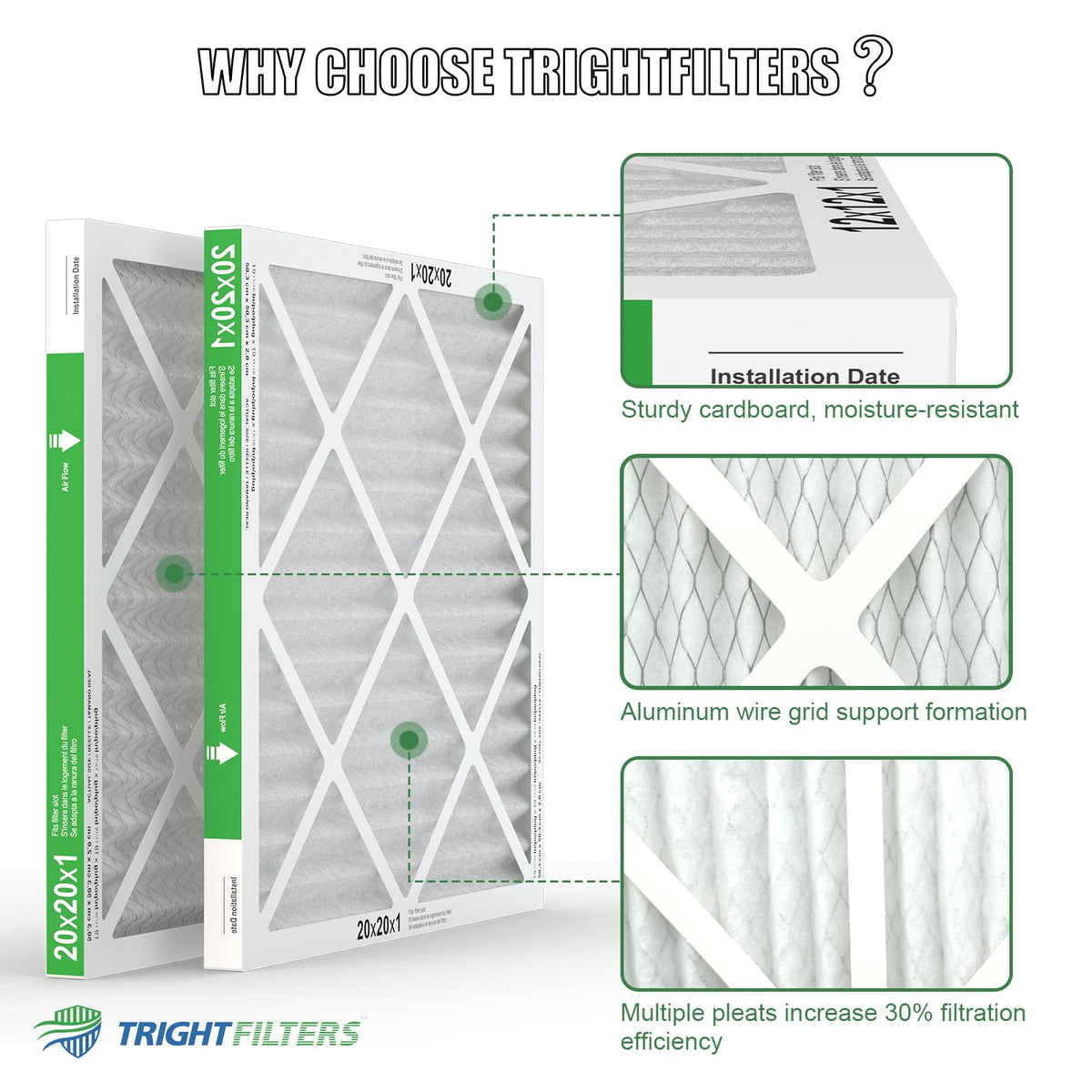 TRIGHTFILTERS compatible HVAC filter supports reliable system operation