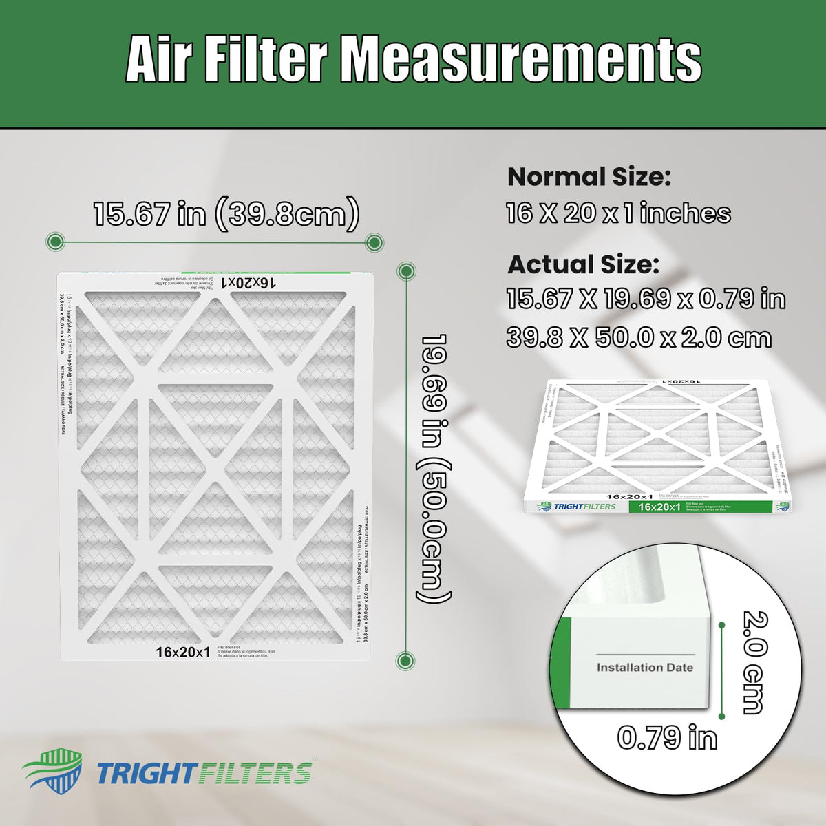 TRIGHTFILTERS pleated filtration detail showing high efficiency and breathability.