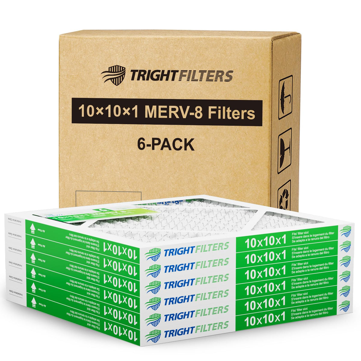 TRIGHTFILTERS six-pack packaging arrives ready for replacement cycles.