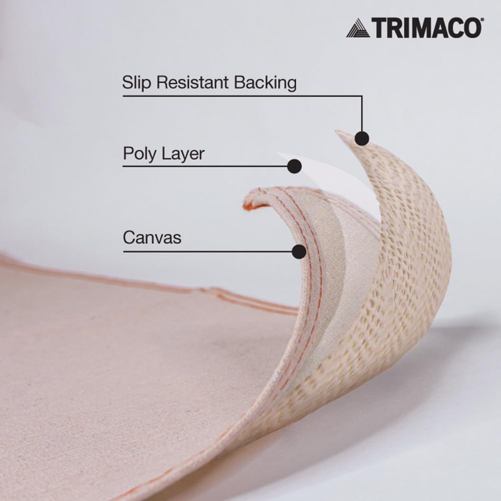 Absorbent canvas layer of Trimaco Stay Put Canvas Plus drop cloth catching spills