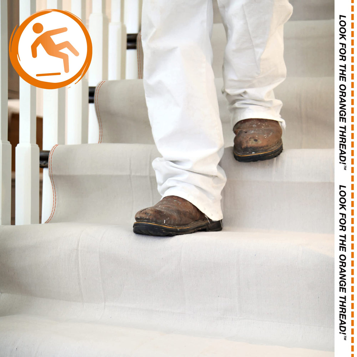 Three-layer construction of Trimaco Stay Put Canvas Plus drop cloth