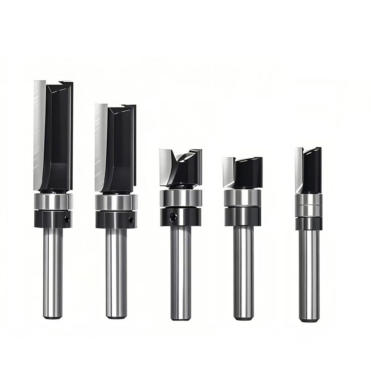 TRIMTWOL pattern flush trim router bit with top bearing for accurate template routing.