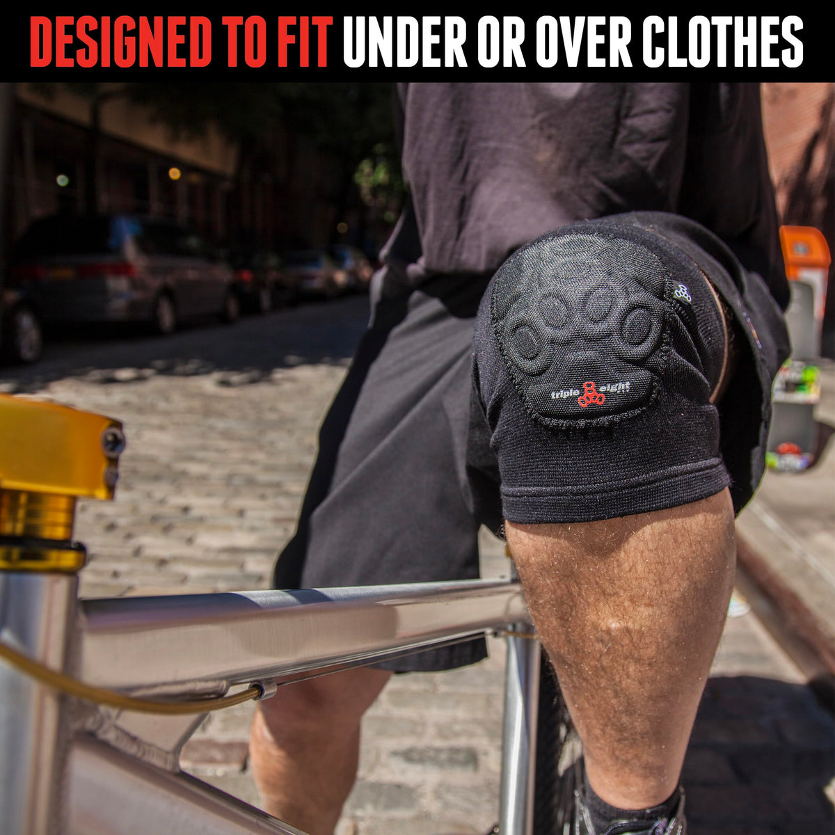 Wear under or over clothing with Triple Eight Covert knee pads during sessions