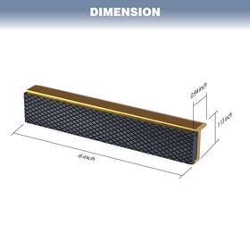 V-shaped surface and ledge cradle round or hex parts for stable clamping.