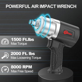 Trivd Frol air impact wrench lightweight 4.73 lb for reduced wrist strain.