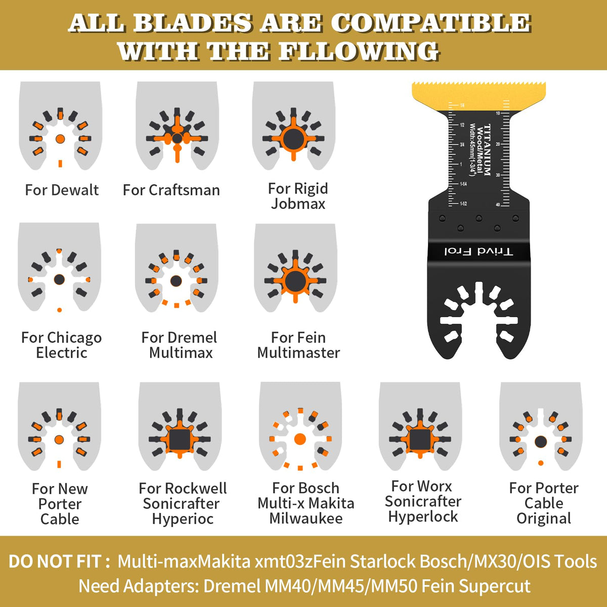 Trivd Frol blades cut metal, wood, and plastic for versatile projects.