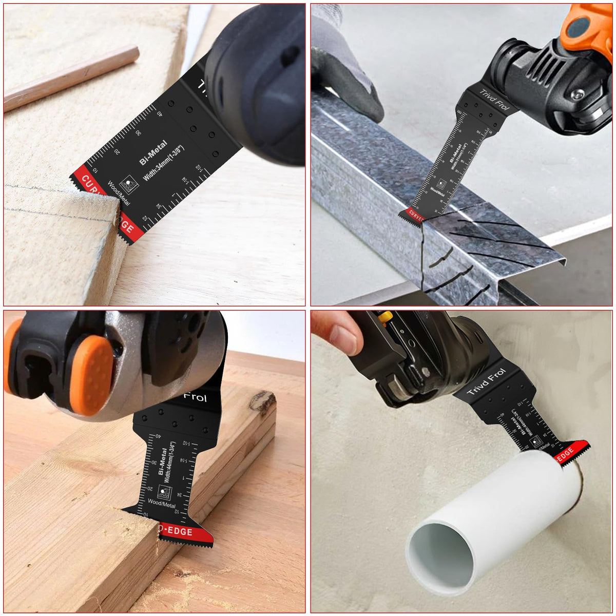 Trivd Frol cuts through wood with nails and soft metal safely.