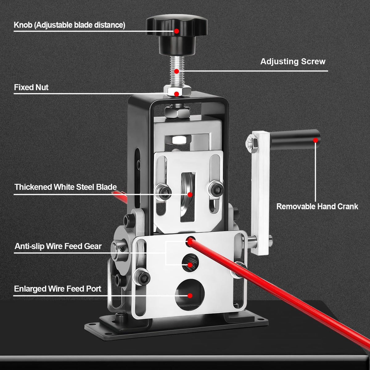 Trivd Frol diameter-range holes accommodate 0.06 to 1 inch wires