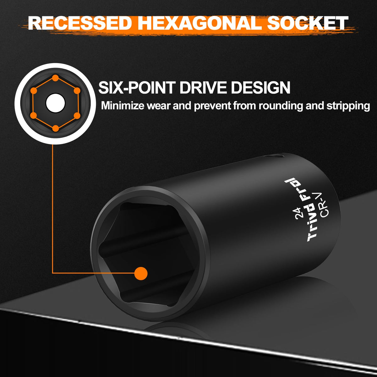 Trivd Frol six-point drive design reduces wear and slippage