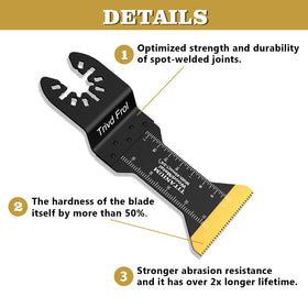Trivd Frol titanium-carbide coated blade for longer life and tougher materials.