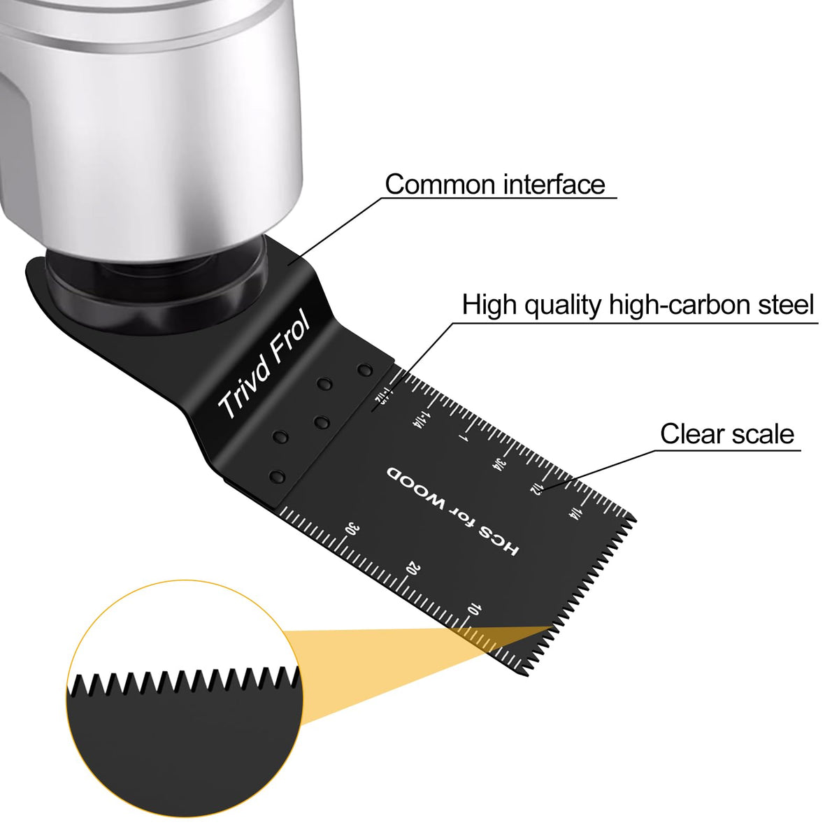 Trivd Frol titanium-carbide edge improves wear resistance on tough materials.