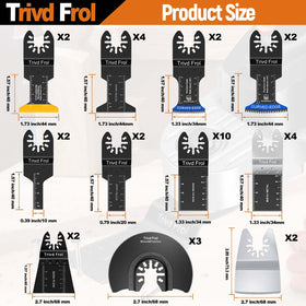 Trivd Frol titanium-coated blades for tougher materials and extended life.