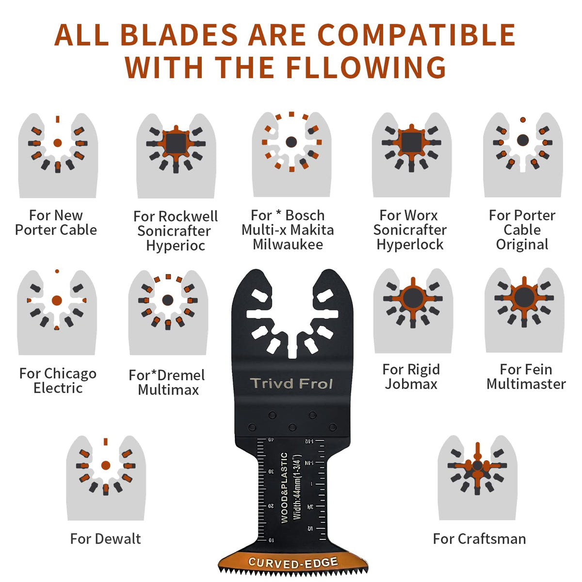 Trivd Frol universal compatibility fits many popular oscillating tools.