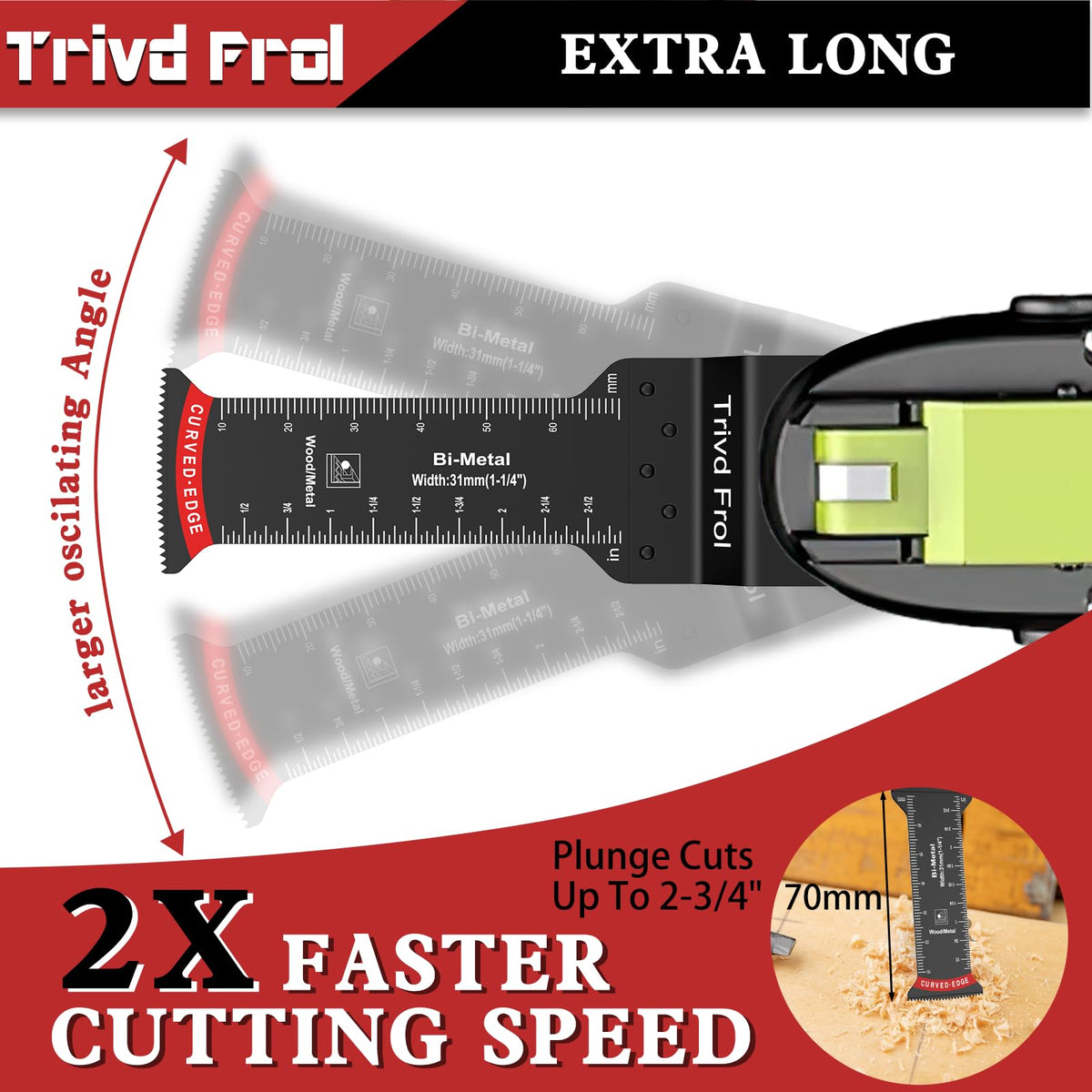 Trivd Frol vibration-reducing design improves stability during cutting.